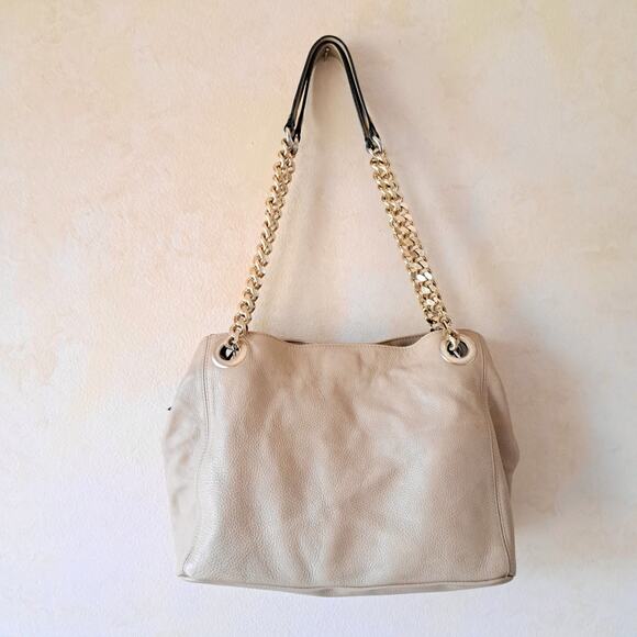 Valentino by Mario Valentino Luisa 2 Sauvage Leather Tote Bag in Taupe / Beige - Picture 5 of 12